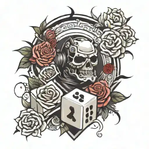 Dice Rolling And Roses And Japanese Samurai
