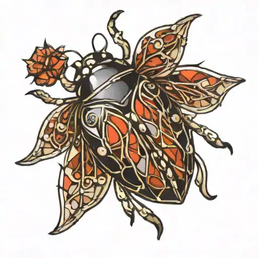 Ladybug Made Of Stained Glass