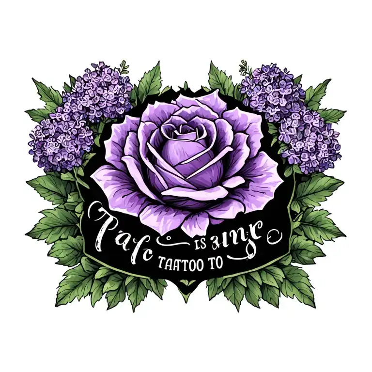 Lilac And Text Written