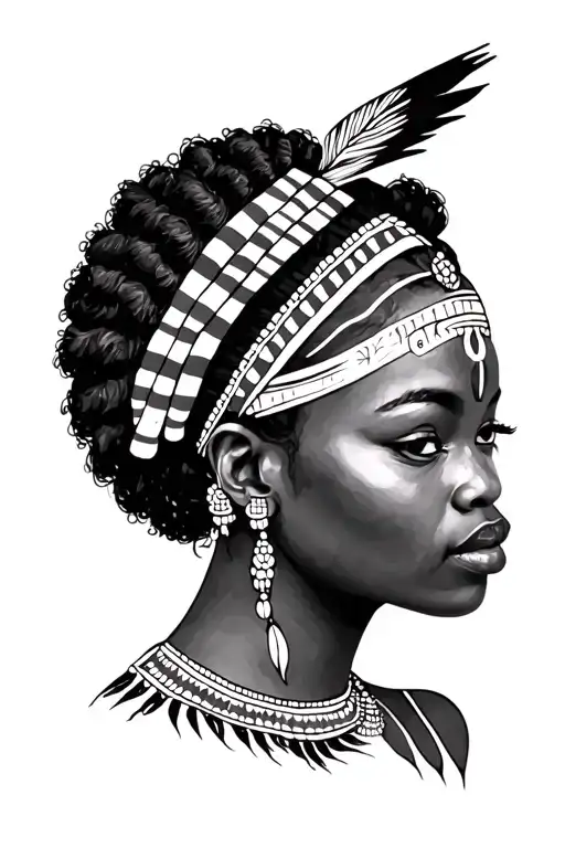 African Tribe Lady Portrait