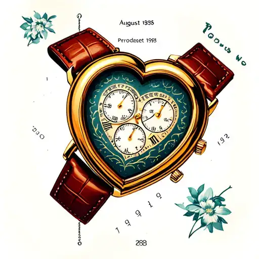 Heart Shaped Watch In Front Of An August 1985 Calander