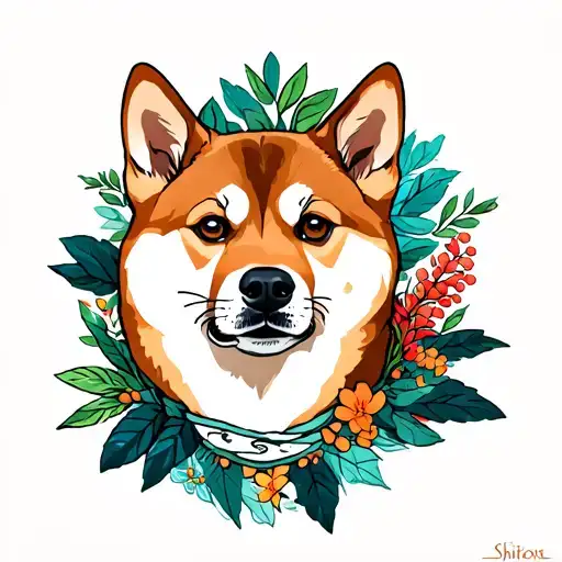 Shiba Inside In Foliage