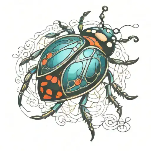 Ladybug Made Of Stained Glass