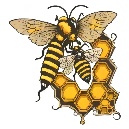 Bee And Honeycomb