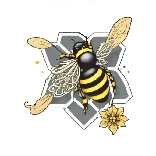 Bee And Honeycomb