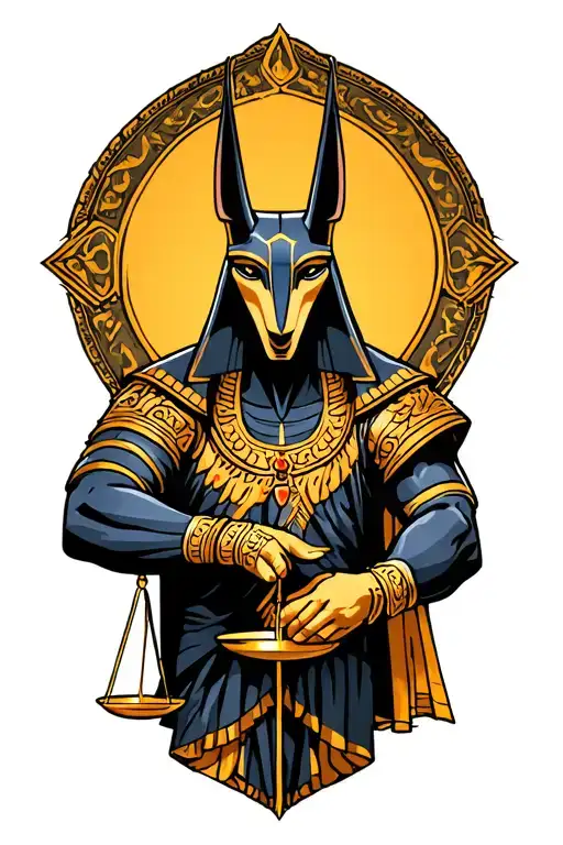 Anubis Holding The Balance