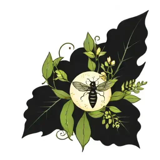 Fireflies Woodland Flowers And Moon