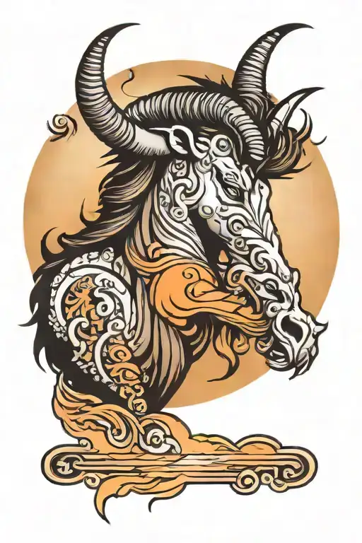 Capricorn And Sunset Background