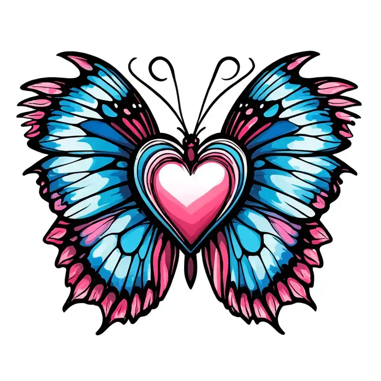 Heart And Butterfly Wings
