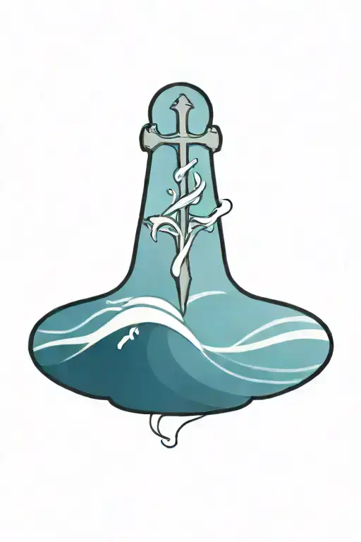 Cross With Water Waves