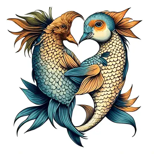 Virgo And Pisces Sign Mixed Together Symbolizing Your Love