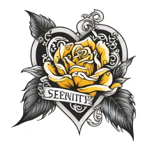 Serenity Name Inside Heart Symbolizing Love Letter Written
