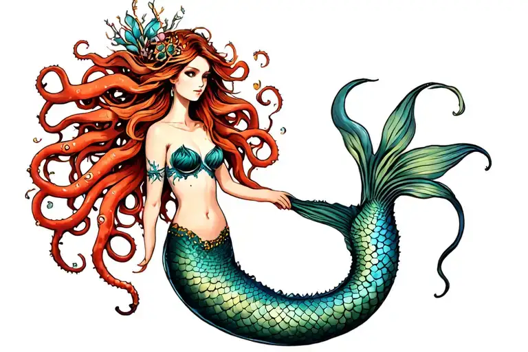 Hourglass Mermaid Full Body Tentacles