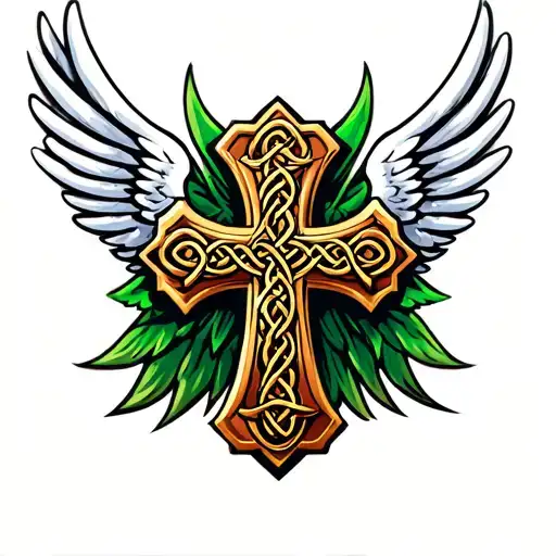 Celtic Cross With Wings