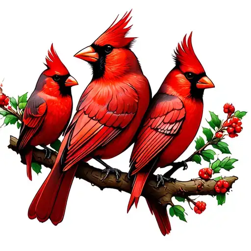 Cardinals Sitting On A Branch
