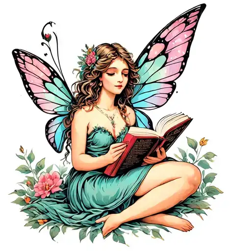 Fairy Reading A Book