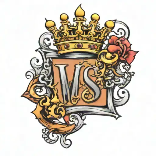 Ms Alphabets With Crown On Top