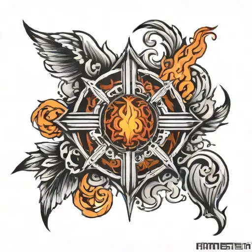 Rammstein Logo Fire Rising