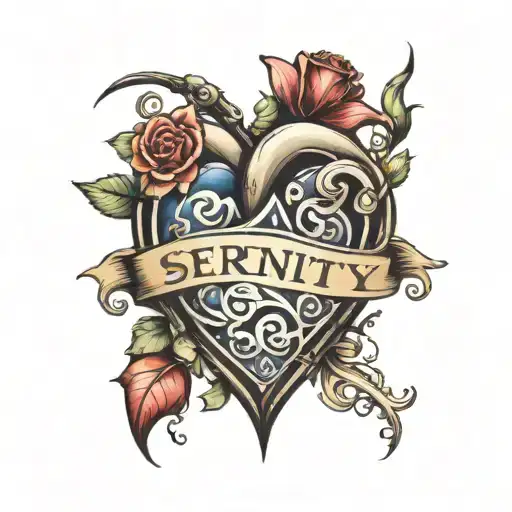 Serenity Name Inside Heart Symbolizing Love