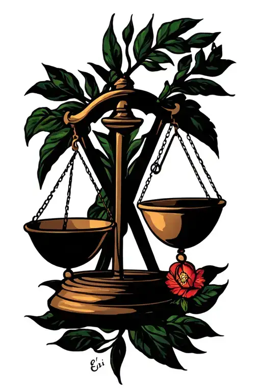 Titled Libra Scale With One Side Saying Eli And The Other Side Saying Jah