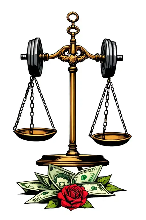 Libra Scale Tilted With Elijah And Weights On The Scale Of Love Money Honesty Loyalty Respect