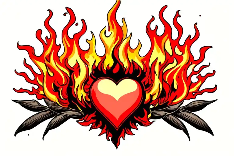 Fire With A Small Heart In The Middle