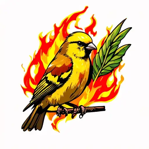 Canary With Fire