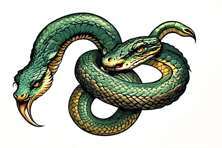 Zodiac Capricorn And Snake Wrapped