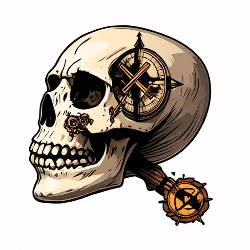 Skull With Locked Crosshair In Forehead