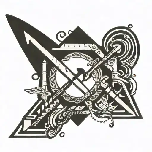 Simple Arrow With Morse Code Letters M J E C