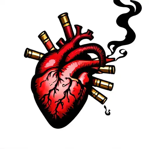 Heart With Bullets Smoke