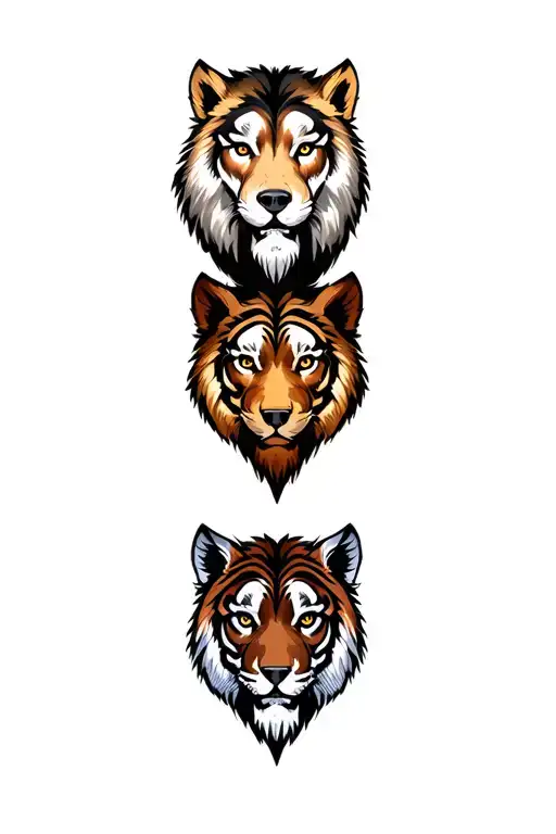 Lion Head Bear Head Wolf Head Tiger Head