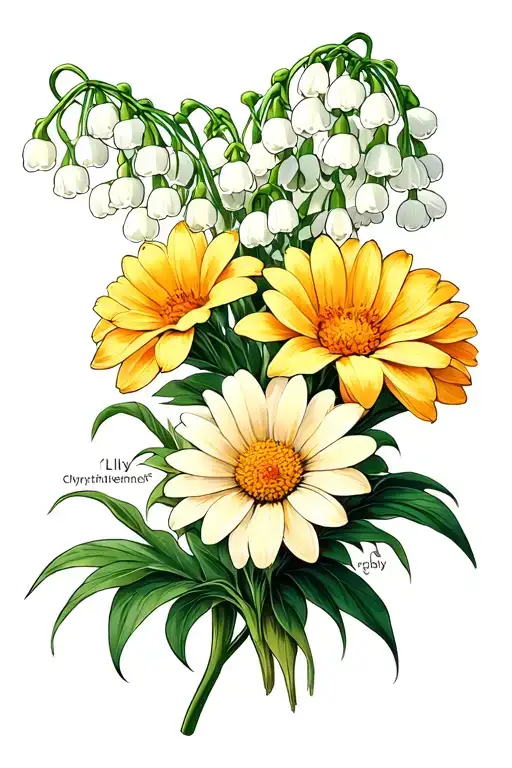 Lily Of The Valley Daisy Gladiolus Chrysanthemum