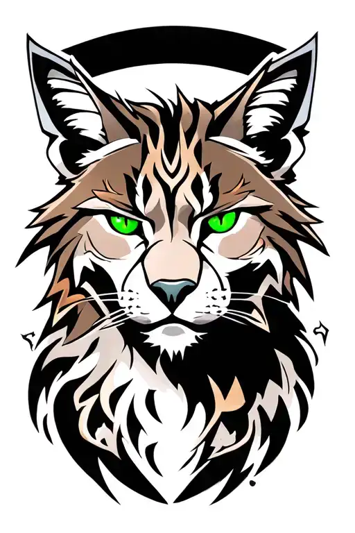 Fierce Lynx Warrior With Green Eyes
