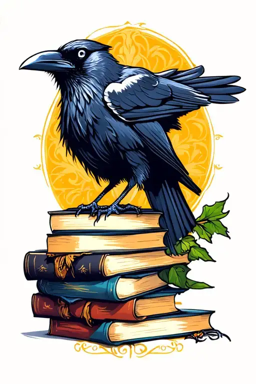 Raven And Books