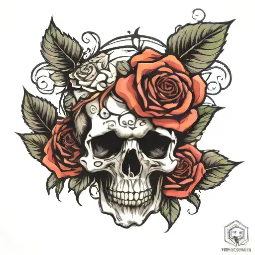 Skull And Rose