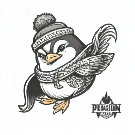 Chibi Penguin Wearing A Beanie