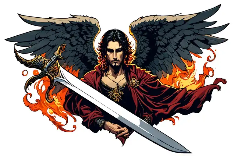 The Fallen Angel With Sword