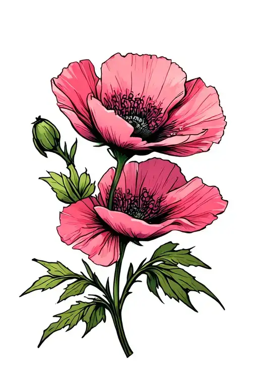 Simple Pink Poppy Flower