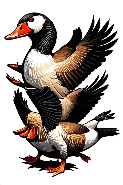 Angry Flock Of Geese