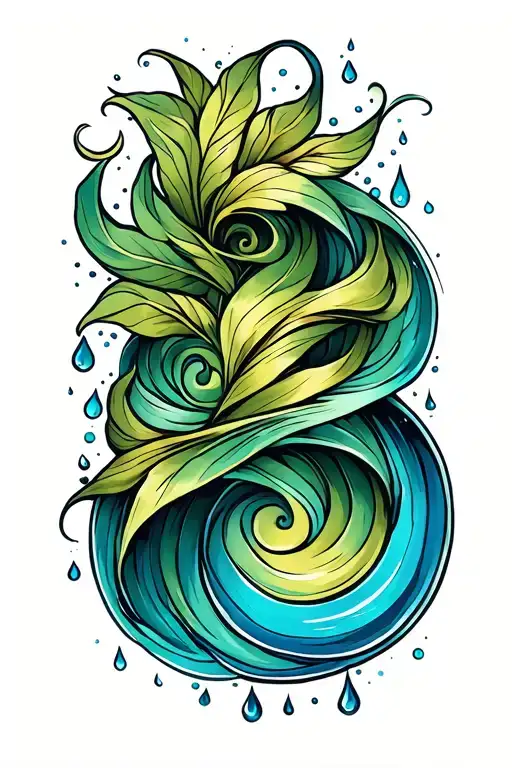 A Free Flowing Curled Raindrop