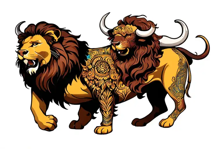 Lion And Bull