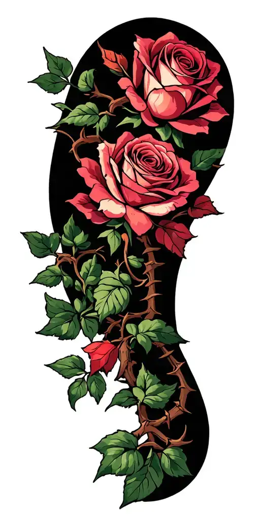 Lots Of Very Small Roses And Thorn Vine Wraping