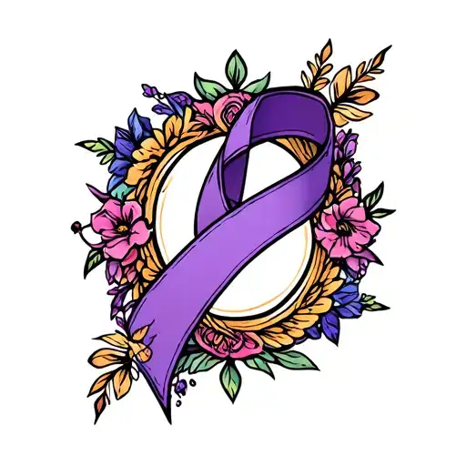 Purple Ribbon Symbolizing Transformation