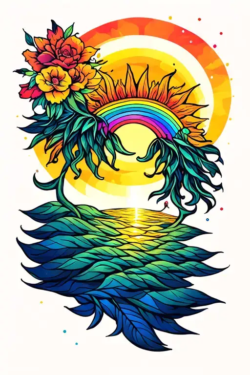 Sun Flare With Small Rainbow Sundog