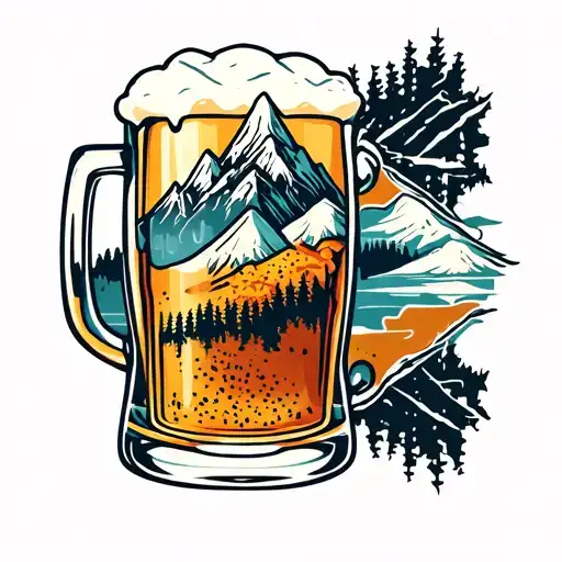 Mountains In A Beer Glass