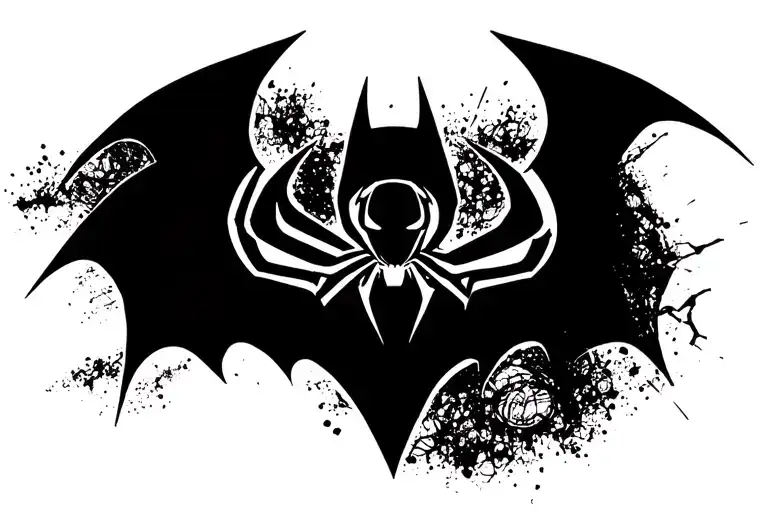 Batman's Logo Silhouette With A Spider To Contour It Soon