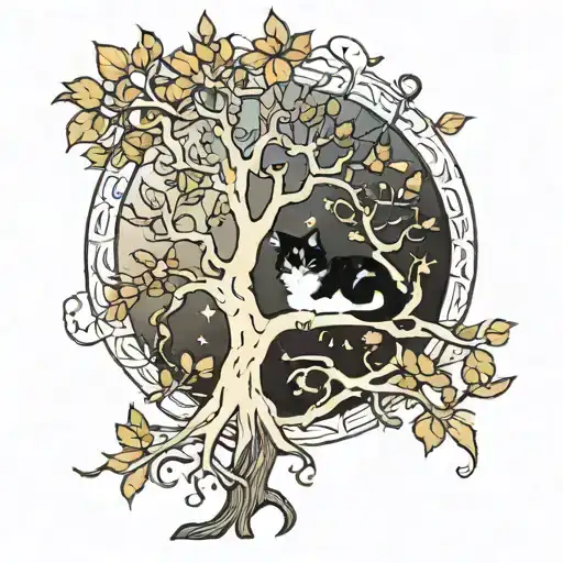 Cat And White Tree Of Gondor