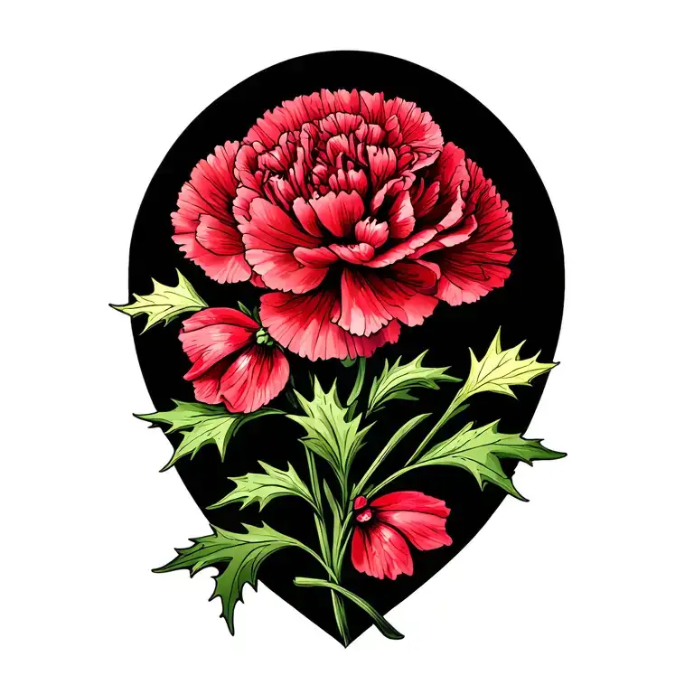 Carnation Holly Larkspur Narciss Flowers