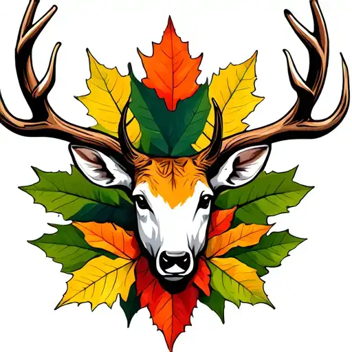 Buck And Oak Leaf Cluster